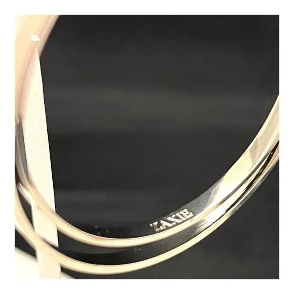 New Zaxie by Stephanie Taylor Hoop Earrings Silver Tone Hoops - 8E - Picture 4 of 4